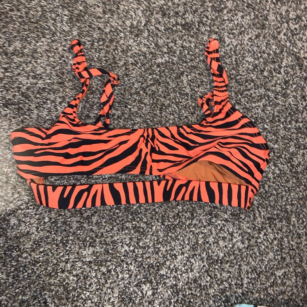 Tiger print swimsuit top/rave top size xs